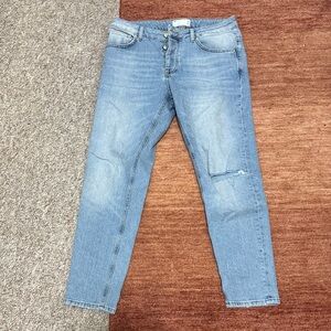 ASOS Design Men’s Light Blue Distressed Ripped Jeans 31x26